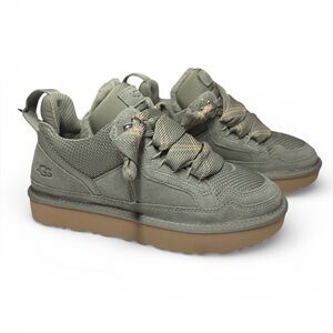 UGG Lowmel Sneakers Moss Green Size 8 women’s Platform Suede Gum Sole